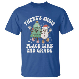 Christmas Teacher T Shirt Theres Snow Place Like 2nd Grade Merry Xmas Retro Groovy TS02 Royal Blue Print Your Wear