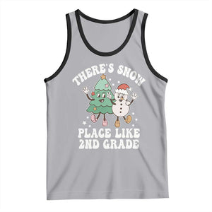 Christmas Teacher Tank Top Theres Snow Place Like 2nd Grade Merry Xmas Retro Groovy TS02 Athletic Heather Black Print Your Wear