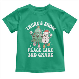 Christmas Teacher Toddler T Shirt Theres Snow Place Like 2nd Grade Merry Xmas Retro Groovy TS02 Irish Green Print Your Wear