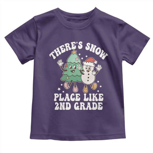 Christmas Teacher Toddler T Shirt Theres Snow Place Like 2nd Grade Merry Xmas Retro Groovy TS02 Purple Print Your Wear