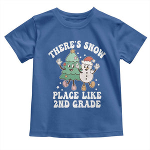 Christmas Teacher Toddler T Shirt Theres Snow Place Like 2nd Grade Merry Xmas Retro Groovy TS02 Royal Blue Print Your Wear