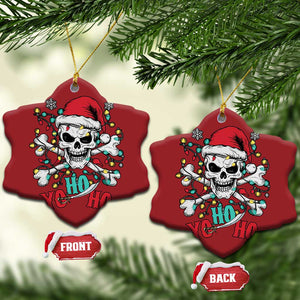 Xmas Pirate Skull Christmas Ornament Yo Ho Ho Boat Cruise Xmas Crossbones TS02 Snow Flake Red Print Your Wear