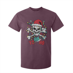 Christmas Pirate Skull T Shirt For Kid Yo Ho Ho Boat Cruise Xmas Crossbones TS02 Maroon Print Your Wear