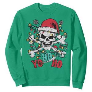 Christmas Pirate Skull Sweatshirt Yo Ho Ho Boat Cruise Xmas Crossbones TS02 Irish Green Print Your Wear