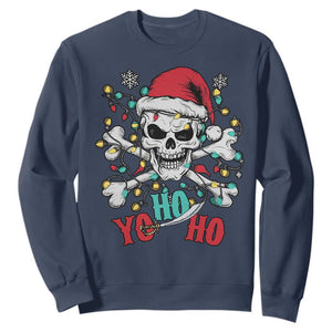 Christmas Pirate Skull Sweatshirt Yo Ho Ho Boat Cruise Xmas Crossbones TS02 Navy Print Your Wear