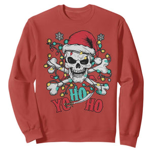 Christmas Pirate Skull Sweatshirt Yo Ho Ho Boat Cruise Xmas Crossbones TS02 Red Print Your Wear