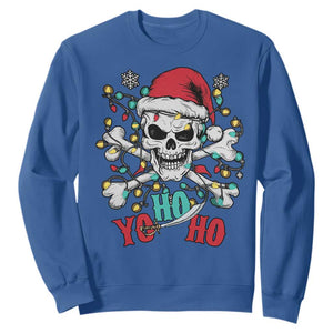 Christmas Pirate Skull Sweatshirt Yo Ho Ho Boat Cruise Xmas Crossbones TS02 Royal Blue Print Your Wear