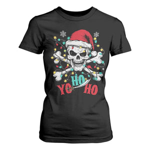 Christmas Pirate Skull T Shirt For Women Yo Ho Ho Boat Cruise Xmas Crossbones TS02 Black Print Your Wear