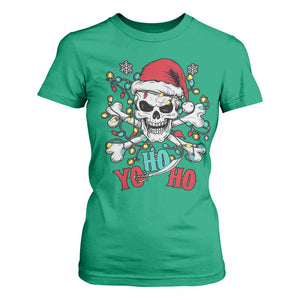 Christmas Pirate Skull T Shirt For Women Yo Ho Ho Boat Cruise Xmas Crossbones TS02 Irish Green Print Your Wear