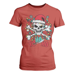 Christmas Pirate Skull T Shirt For Women Yo Ho Ho Boat Cruise Xmas Crossbones TS02 Red Print Your Wear