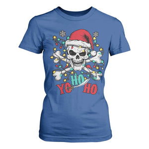 Christmas Pirate Skull T Shirt For Women Yo Ho Ho Boat Cruise Xmas Crossbones TS02 Royal Blue Print Your Wear