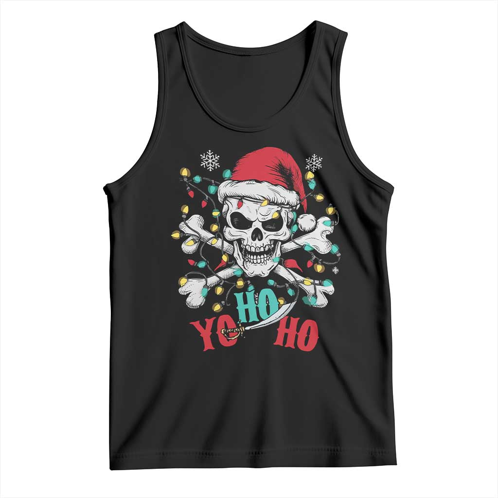 Christmas Pirate Skull Tank Top Yo Ho Ho Boat Cruise Xmas Crossbones TS02 Black Print Your Wear