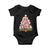 Cute Pink Pigs Christmas Tree Baby Onesie Funny Farmer Xmas Lights Festive Vibe TS02 Black Print Your Wear