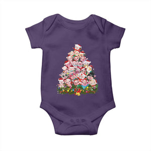 Cute Pink Pigs Christmas Tree Baby Onesie Funny Farmer Xmas Lights Festive Vibe TS02 Purple Print Your Wear