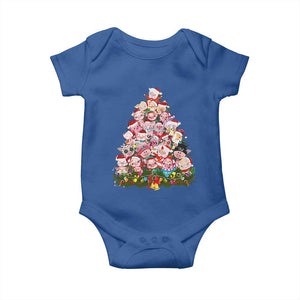 Cute Pink Pigs Christmas Tree Baby Onesie Funny Farmer Xmas Lights Festive Vibe TS02 Royal Blue Print Your Wear