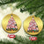 Cute Pink Pigs Xmas Tree Christmas Ornament Funny Farmer Xmas Lights Festive Vibe TS02 Circle Gold Print Your Wear