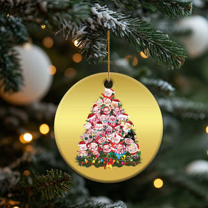 Cute Pink Pigs Xmas Tree Christmas Ornament Funny Farmer Xmas Lights Festive Vibe TS02 Print Your Wear