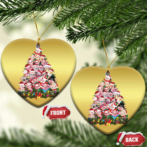 Cute Pink Pigs Xmas Tree Christmas Ornament Funny Farmer Xmas Lights Festive Vibe TS02 Heart Gold Print Your Wear