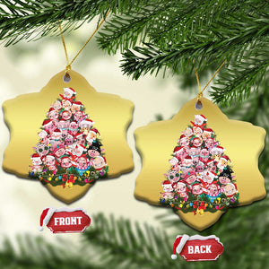 Cute Pink Pigs Xmas Tree Christmas Ornament Funny Farmer Xmas Lights Festive Vibe TS02 Snow Flake Gold Print Your Wear