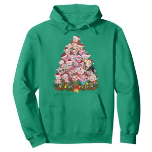 Cute Pink Pigs Christmas Tree Hoodie Funny Farmer Xmas Lights Festive Vibe TS02 Irish Green Print Your Wear