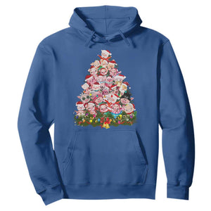 Cute Pink Pigs Christmas Tree Hoodie Funny Farmer Xmas Lights Festive Vibe TS02 Royal Blue Print Your Wear