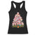 Cute Pink Pigs Christmas Tree Racerback Tank Top Funny Farmer Xmas Lights Festive Vibe TS02 Black Print Your Wear