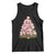 Cute Pink Pigs Christmas Tree Tank Top Funny Farmer Xmas Lights Festive Vibe TS02 Black Print Your Wear