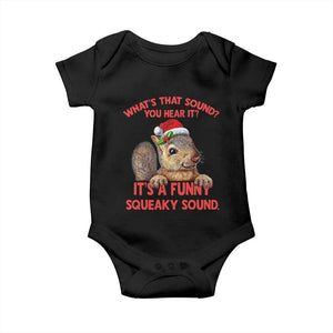 Christmas Squirrel Baby Onesie It's A Funny Squeaky Sound Xmas Things TS02 Black Print Your Wear