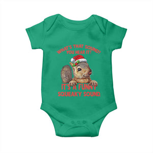 Christmas Squirrel Baby Onesie It's A Funny Squeaky Sound Xmas Things TS02 Irish Green Print Your Wear