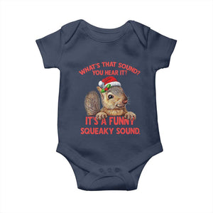 Christmas Squirrel Baby Onesie It's A Funny Squeaky Sound Xmas Things TS02 Navy Print Your Wear