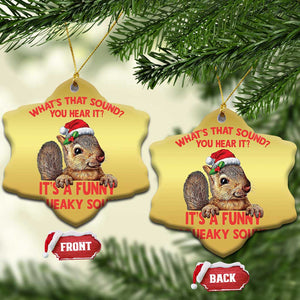 Xmas Squirrel Christmas Ornament It's A Funny Squeaky Sound Xmas Things TS02 Snow Flake Gold Print Your Wear