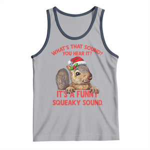 Christmas Squirrel Tank Top It's A Funny Squeaky Sound Xmas Things TS02 Athletic Heather Navy Print Your Wear