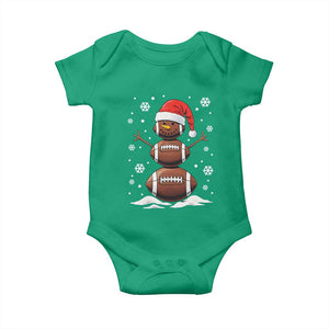 Christmas Football Baby Onesie Rugby Snowman Xmas Festive Holiday Sports TS02 Irish Green Print Your Wear