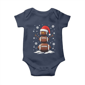 Christmas Football Baby Onesie Rugby Snowman Xmas Festive Holiday Sports TS02 Navy Print Your Wear