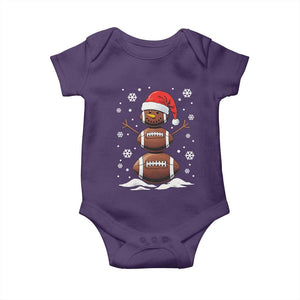 Christmas Football Baby Onesie Rugby Snowman Xmas Festive Holiday Sports TS02 Purple Print Your Wear