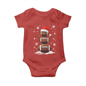 Christmas Football Baby Onesie Rugby Snowman Xmas Festive Holiday Sports TS02 Red Print Your Wear