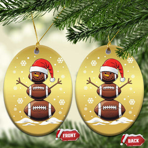 Xmas Football Christmas Ornament Rugby Snowman Xmas Festive Holiday Sports TS02 Oval Gold Print Your Wear