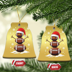 Xmas Football Christmas Ornament Rugby Snowman Xmas Festive Holiday Sports TS02 Bell Flake Gold Print Your Wear