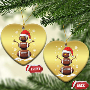 Xmas Football Christmas Ornament Rugby Snowman Xmas Festive Holiday Sports TS02 Heart Gold Print Your Wear