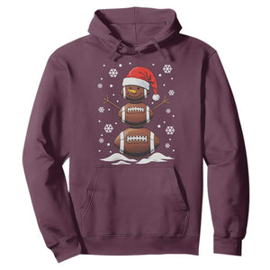 Christmas Football Hoodie Rugby Snowman Xmas Festive Holiday Sports TS02 Maroon Print Your Wear