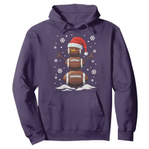 Christmas Football Hoodie Rugby Snowman Xmas Festive Holiday Sports TS02 Purple Print Your Wear