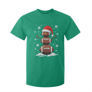 Christmas Football T Shirt For Kid Rugby Snowman Xmas Festive Holiday Sports TS02 Irish Green Print Your Wear