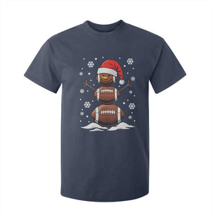 Christmas Football T Shirt For Kid Rugby Snowman Xmas Festive Holiday Sports TS02 Navy Print Your Wear