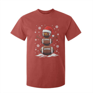 Christmas Football T Shirt For Kid Rugby Snowman Xmas Festive Holiday Sports TS02 Red Print Your Wear