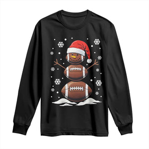 Christmas Football Long Sleeve Shirt Rugby Snowman Xmas Festive Holiday Sports TS02 Black Print Your Wear