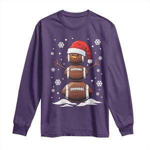 Christmas Football Long Sleeve Shirt Rugby Snowman Xmas Festive Holiday Sports TS02 Purple Print Your Wear