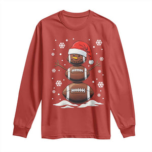 Christmas Football Long Sleeve Shirt Rugby Snowman Xmas Festive Holiday Sports TS02 Red Print Your Wear