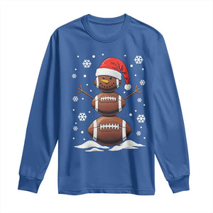 Christmas Football Long Sleeve Shirt Rugby Snowman Xmas Festive Holiday Sports TS02 Royal Blue Print Your Wear