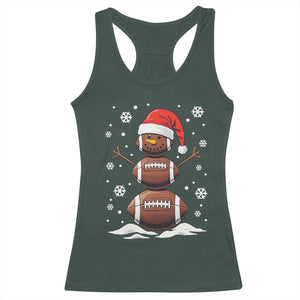 Christmas Football Racerback Tank Top Rugby Snowman Xmas Festive Holiday Sports TS02 Dark Forest Green Print Your Wear