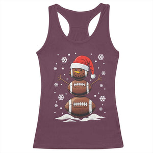 Christmas Football Racerback Tank Top Rugby Snowman Xmas Festive Holiday Sports TS02 Maroon Print Your Wear